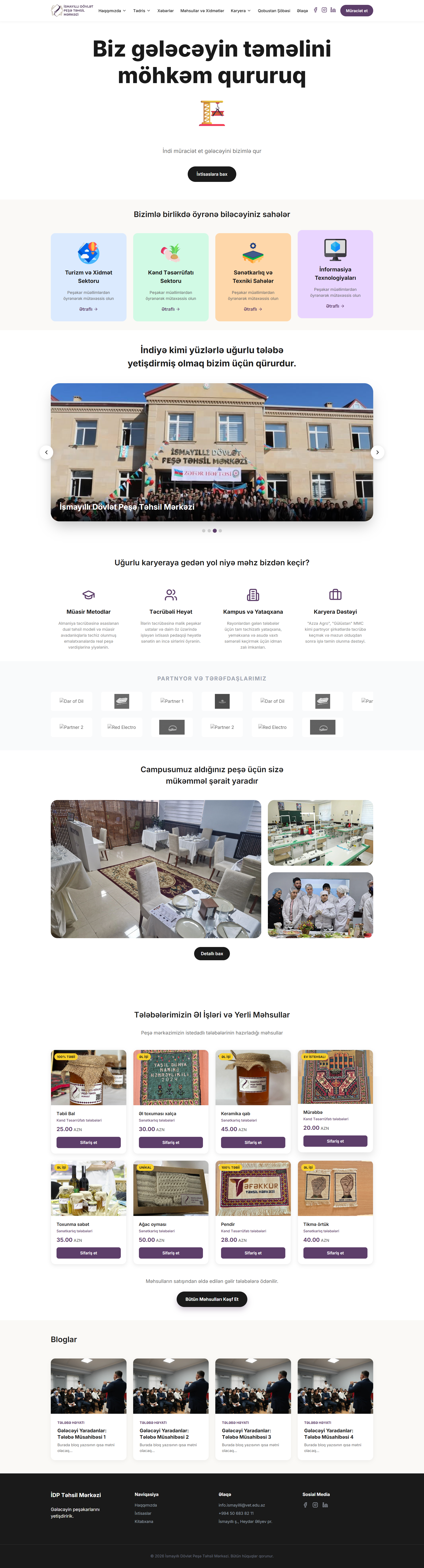 İsmayıllı Peşə Təhsil Mərkəzi – Website