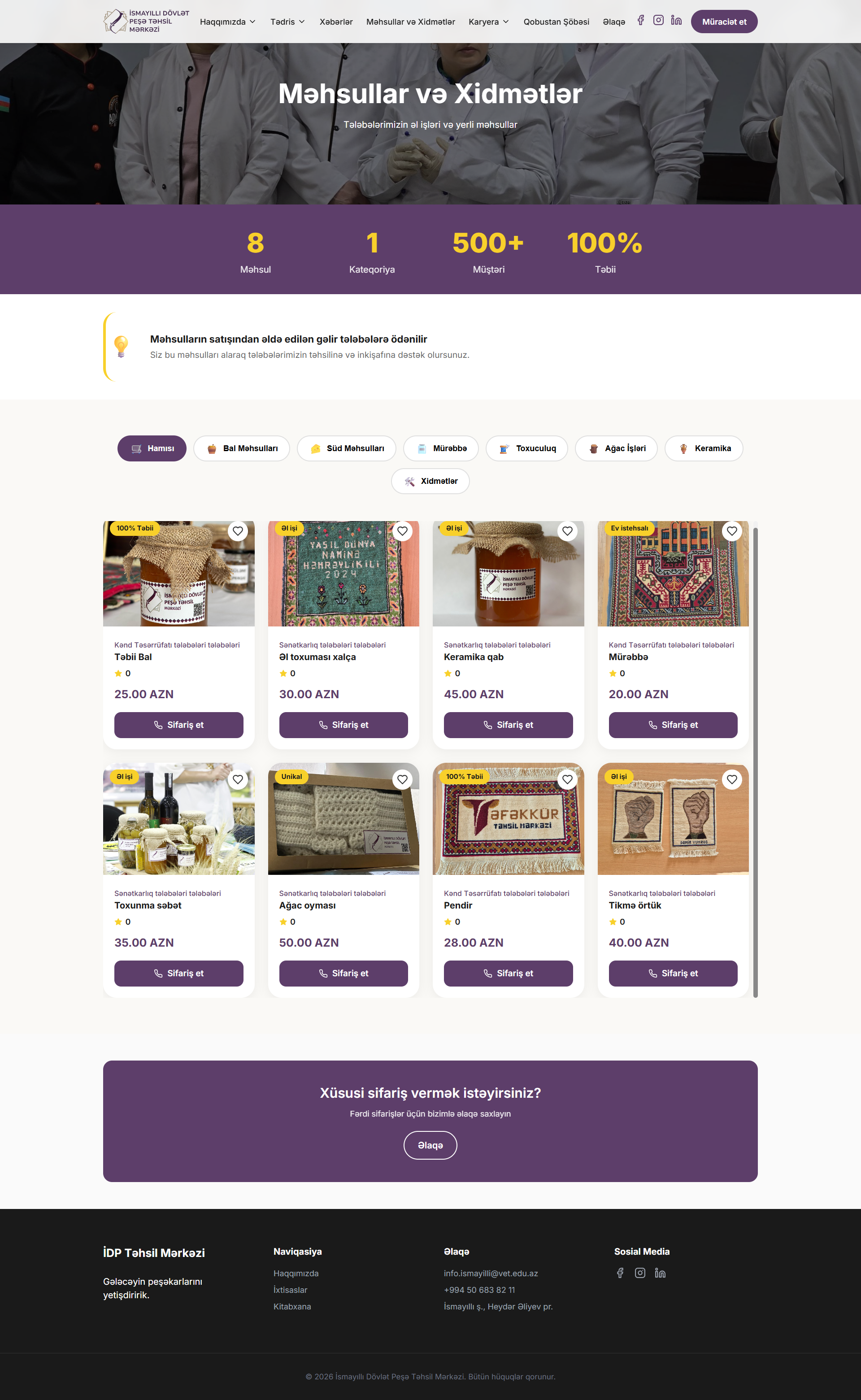 Məhsullar və Xidmətlər